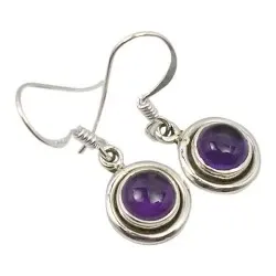 ametist örhängen i oxiderat sterlingsilver