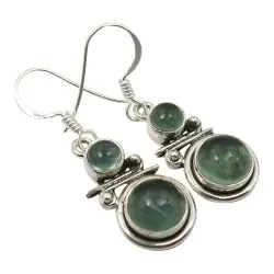 runda örhängen i oxiderat sterlingsilver