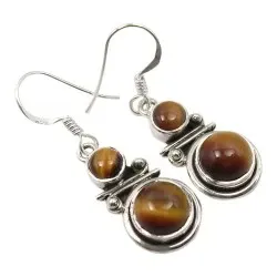 runda örhängen i oxiderat sterlingsilver