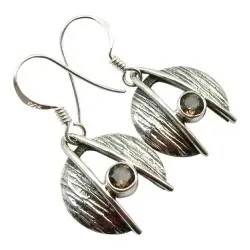 äkta kvarts örhängen i oxiderat sterlingsilver