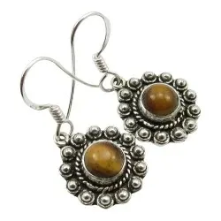 bruna örhängen i oxiderat sterlingsilver