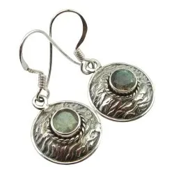 runda örhängen i oxiderat sterlingsilver