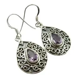 lila örhängen i silver