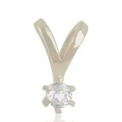 kristal solitärberlock i silver