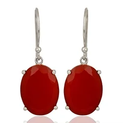 Stora ovala onyx örhängen i silver