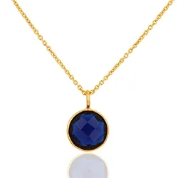 Runt halsband i förgyllt silver med hängen i förgyllt silver