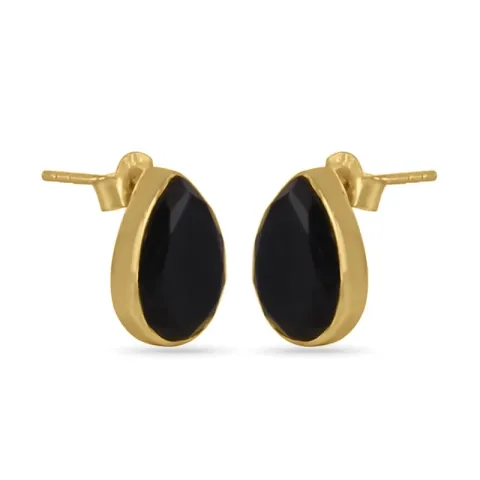 Stora droppe örhängestift i förgyllt silver