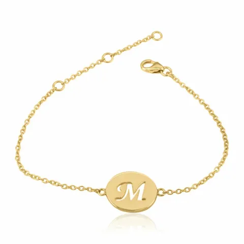 Kollektionsprov bokstav m halsband, kan variera i förgyllt silver