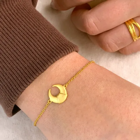 måne armband i förgyllt silver med hängen i förgyllt silver