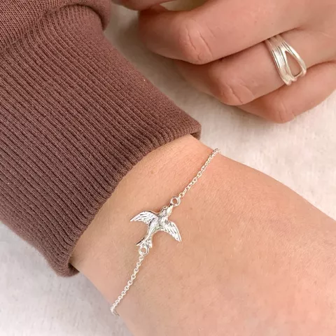 fågel armband i silver med hängen i silver