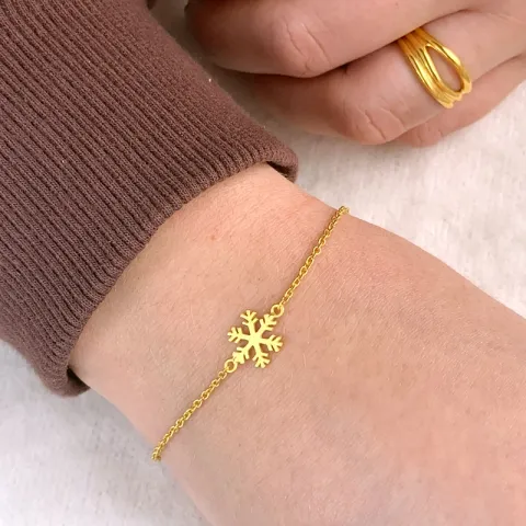 snöflinga armband i förgyllt silver med hängen i förgyllt silver