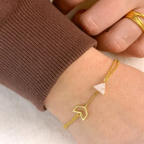 pil månsten armband i förgyllt silver med hängen i förgyllt silver