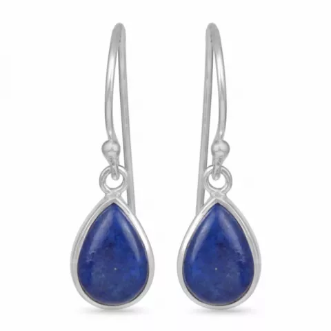 långa droppe lapis lazuli örhängen i silver
