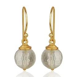 runda kristal örhängen i förgyllt silver