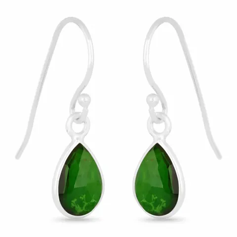 långa droppe örhängen i silver - Loom Stones