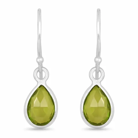 droppe peridot örhängen i silver