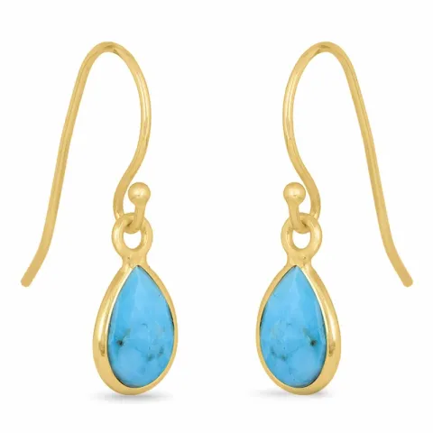 långa örhängen i förgyllt silver - Loom Stones