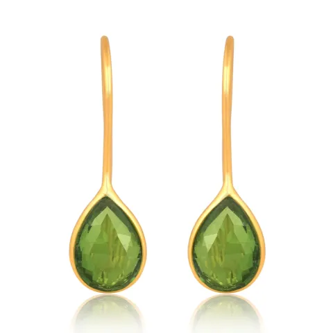 peridot örhängen i förgyllt silver - Loom Stones