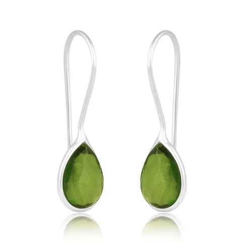 peridot örhängen i silver - Loom Stones