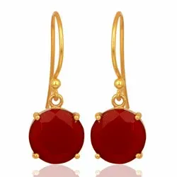 runda örhängen i förgyllt silver