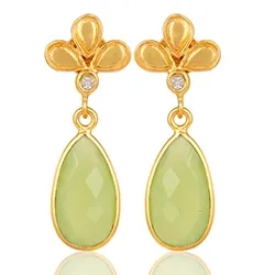 Droppe örhängen i förgyllt silver