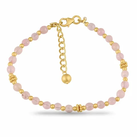rosa calcedonit armband i förgyllt silver 14 cm 7 cm x 5,12 mm