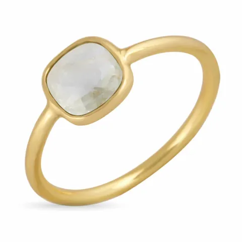 matt akvamarin ring i förgyllt silver