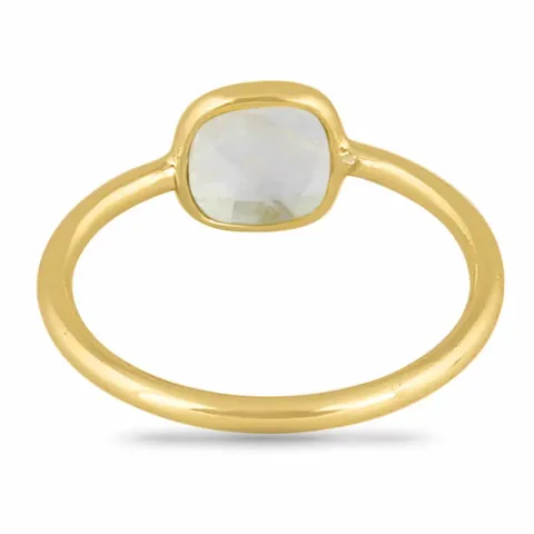 matt akvamarin ring i förgyllt silver