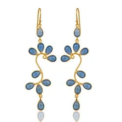 calcedonit örhängen i förgyllt silver