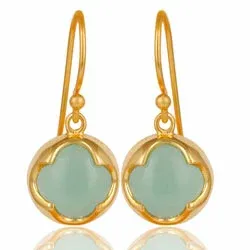 calcedonit örhängen i förgyllt silver