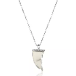 Horn halsband i silver med hängen i silver