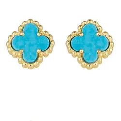 blå örhängen i förgyllt silver