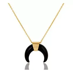 Kollektionsprov med fel sort onyx hängen med halskedja i förgyllt silver med hängen i förgyllt silver