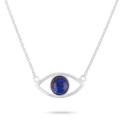 Evil eye lapis lazuli hängen med halskedja i silver med hängen i silver