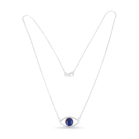 Evil eye lapis lazuli hängen med halskedja i silver med hängen i silver