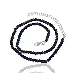 blå lapis lazuli halsband i silver 42 cm x 4,0 mm