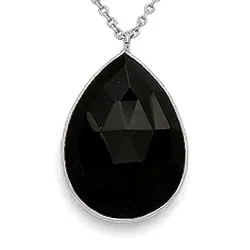 stort droppe hängen med halskedja i silver med hängen i silver