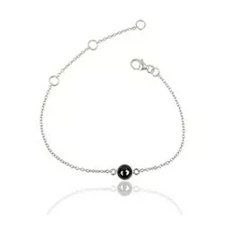 Runt armband i silver med hängen i silver