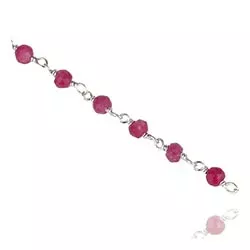 rosa aventurin armband i silver 15 cm plus 6 cm x 3,0 mm