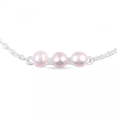 Elegant pärla armband i silver 14 cm plus 5 cm x 4,0 mm