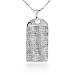 Fyrkantigt zirkon hängen i silver