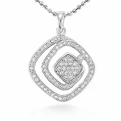 Fyrkantigt vit hängen i silver