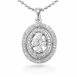 Ovalt hängen i silver