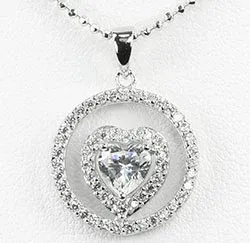 Runt hjärta hängen i silver