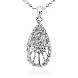 Droppe zirkon hängen i silver