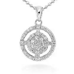 Runt zirkon hängen i silver