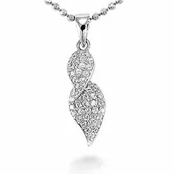 Vit zirkon hängen i silver