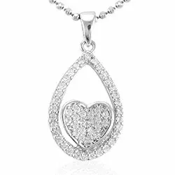 Hjärta zirkon hängen i silver