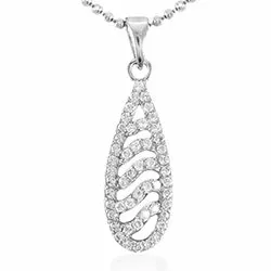 Droppe zirkon hängen i silver
