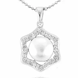 Blommor pärla hängen i silver